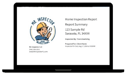 Home inspection report on laptop